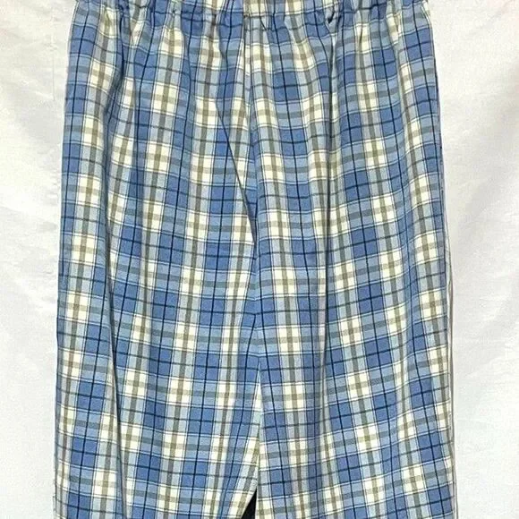 Blue Plaid Pull On Casual Pant XS - Picture 4 of 9